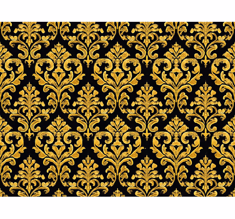 Papier peint chambre adulte motif doré sur fond noir - TenStickers
