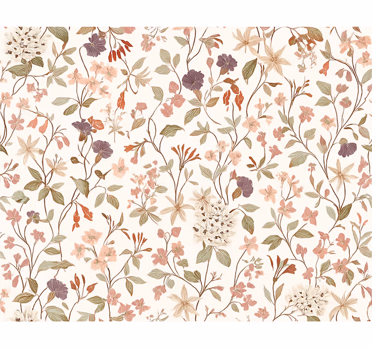 Papier peint chambre adulte design fleurs roses - TenStickers