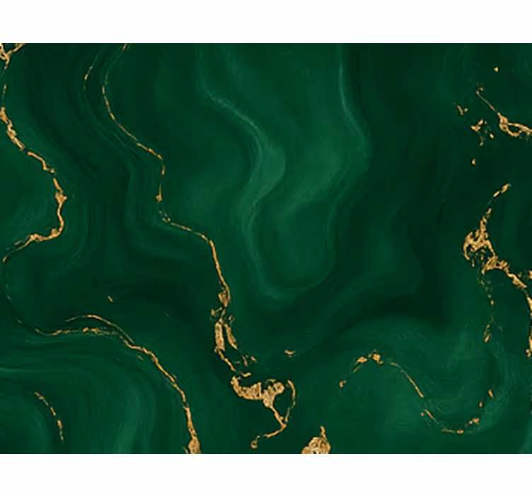 Papier peint chambre adulte vert Émeraude marbre doré - TenStickers