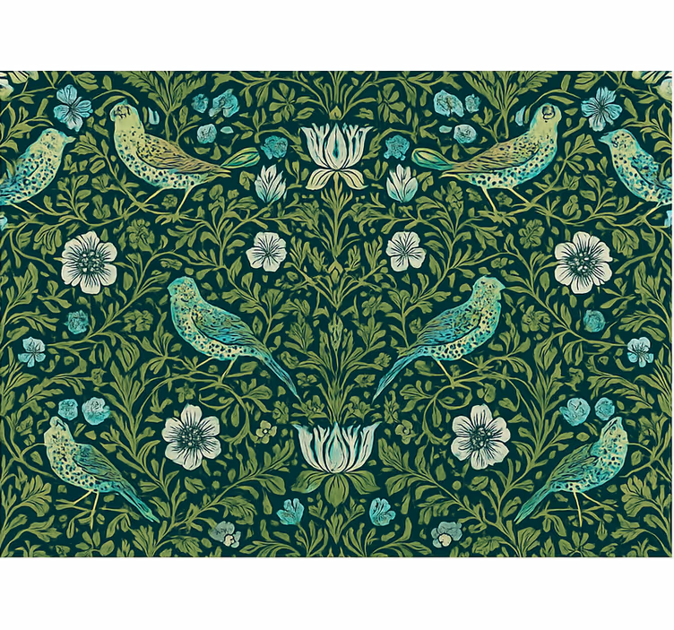 Papier peint chambre adulte floral et oiseaux décoratifs - TenStickers