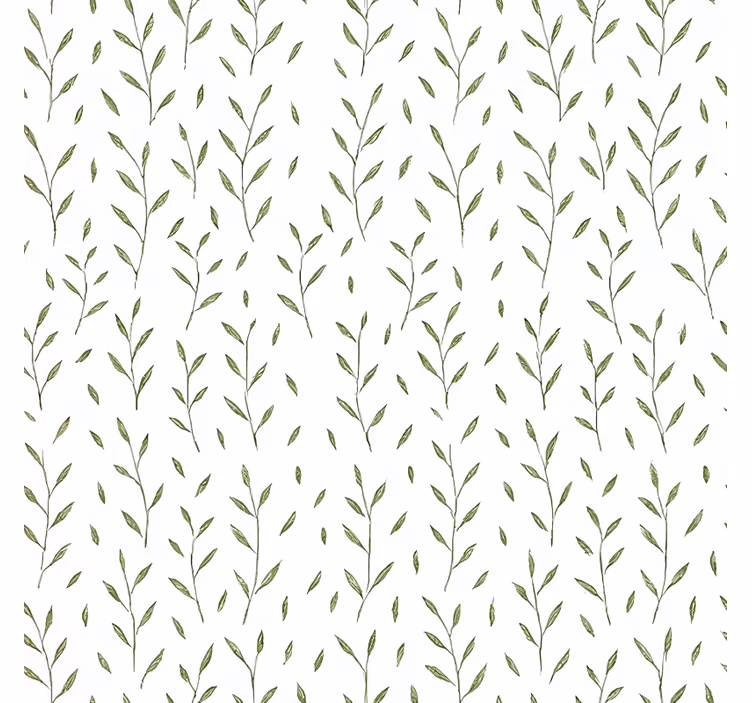 Papier peint salon motif petites feuilles vertes - TenStickers