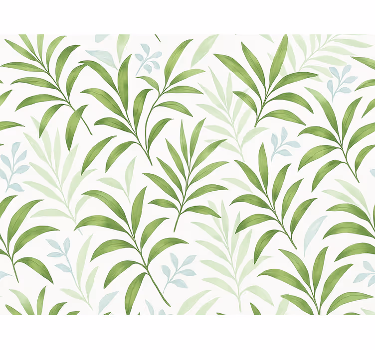 Papier peint salon design simple grandes feuilles vertes - TenStickers