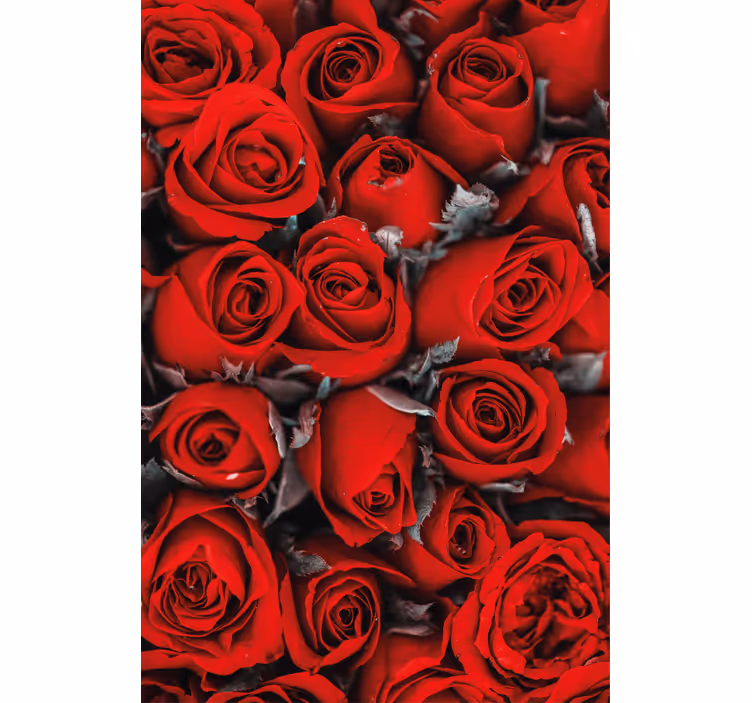Papier peint floral roses rouges romantiques - TenStickers