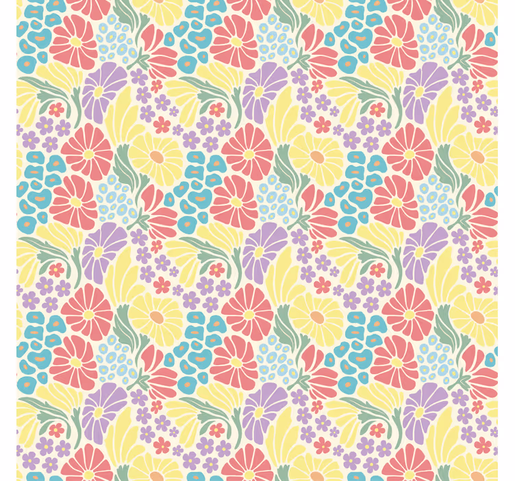 Papier peint floral fleurs pastel - TenStickers