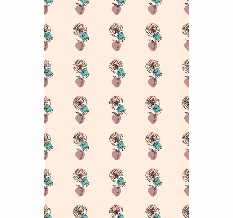 Papier peint floral design artistique fleur marguerite - TenStickers