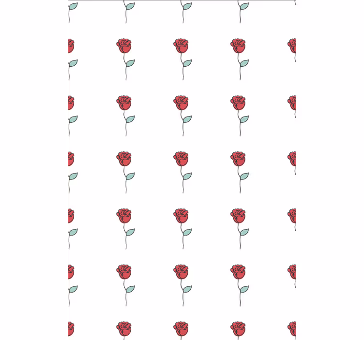 Papier peint floral design de rose rouge mignonne - TenStickers