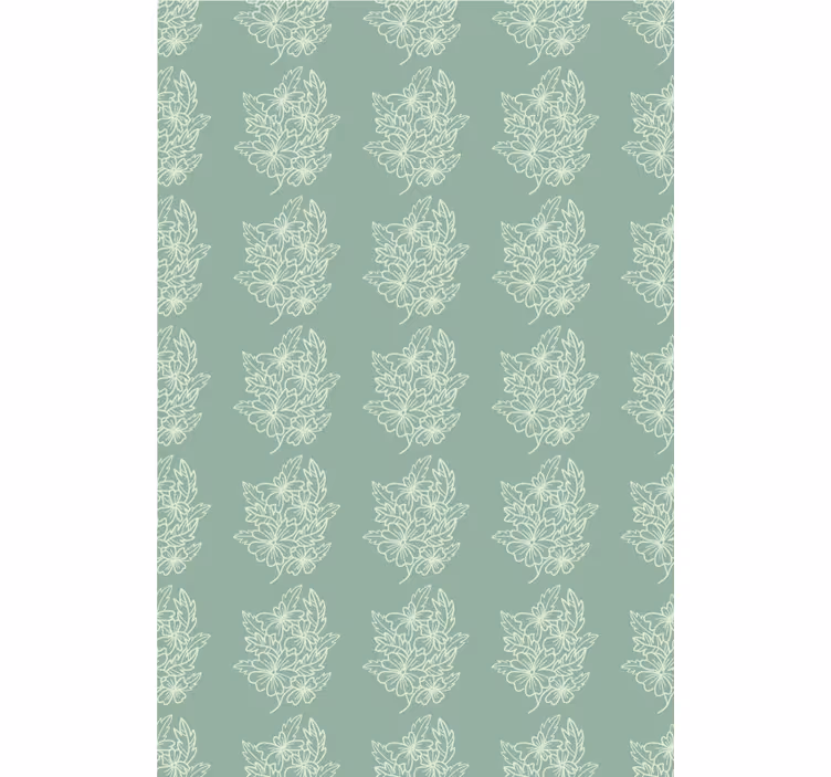 Papier peint floral fleur verte minimaliste élégante - TenStickers