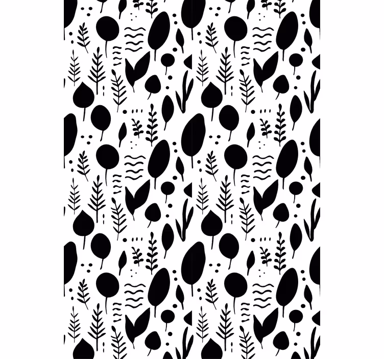 Papier peint fleuri images nature noir et blanc - TenStickers