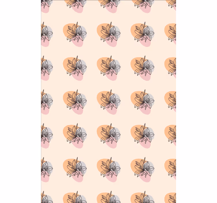 Papier peint fleuri joli duo de fleurs design minimaliste - TenStickers
