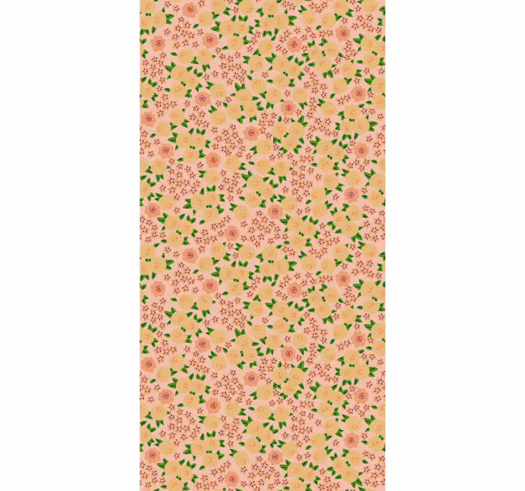 Papier peint fleuri motif floral original pêche - TenStickers