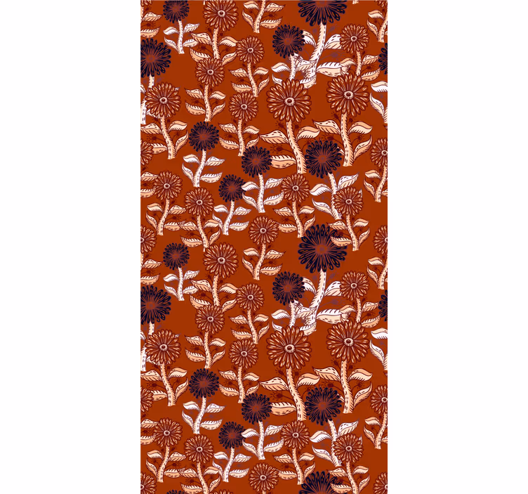 Papier peint fleuri design abstrait tournesol africain - TenStickers