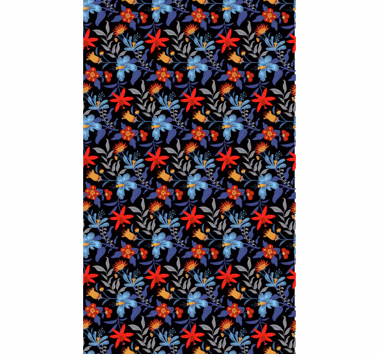 Papier peint fleuri tricot noir - TenStickers