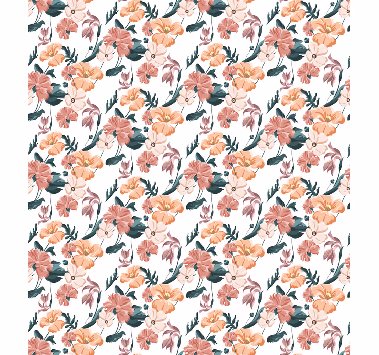 Papier peint fleuri 'ziedi' blanc - TenStickers