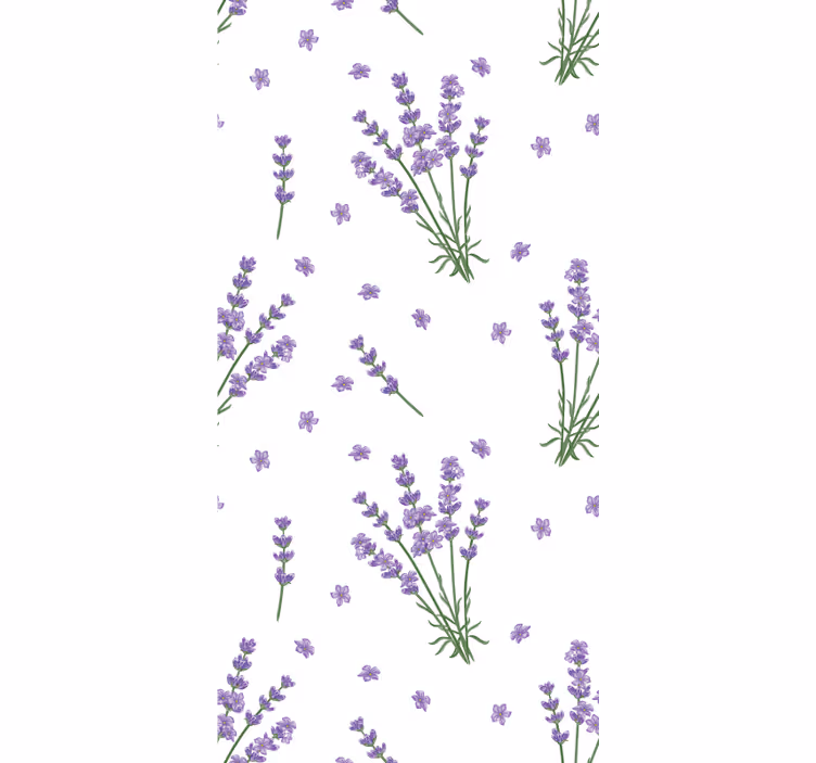 Papier peint fleuri lavande de provence - TenStickers