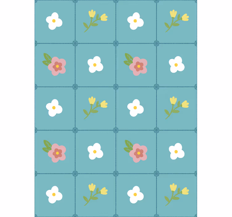 Papier peint fleuri style vintage chic - TenStickers