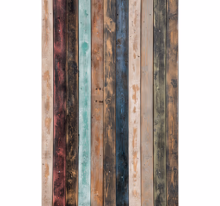 Papier peint chambre adulte planches en bois colorées - TenStickers