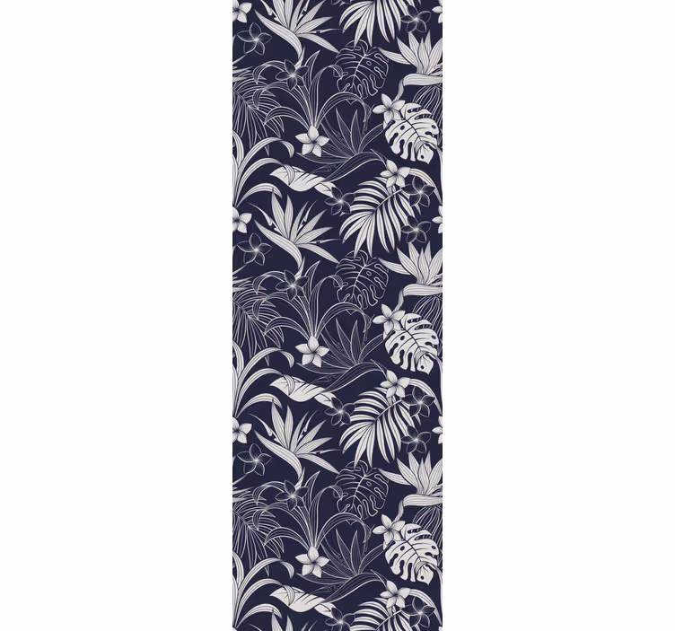 Papier peint chambre motif tropical gris hamptons - TenStickers