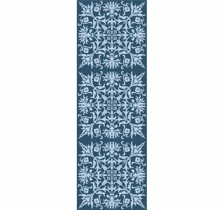 Papier peint chambre motif floral bleu provençal - TenStickers