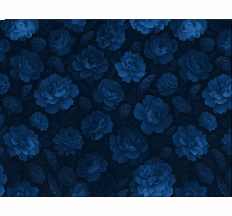 Papier peint chambre motif floral mystérieux bleu foncé - TenStickers