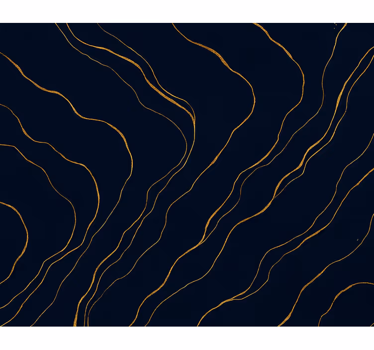 Papier peint chambre marbre bleu foncé et or - TenStickers