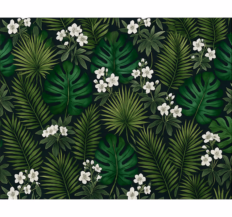 Papier peint chambre nature exotique verte - TenStickers