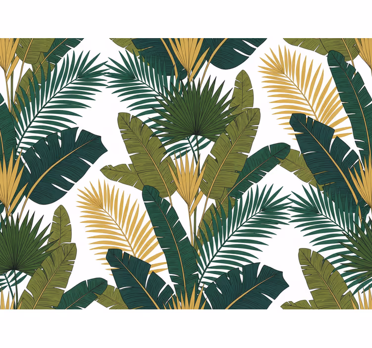 Papier peint salon feuilles de palmier de luxe - TenStickers