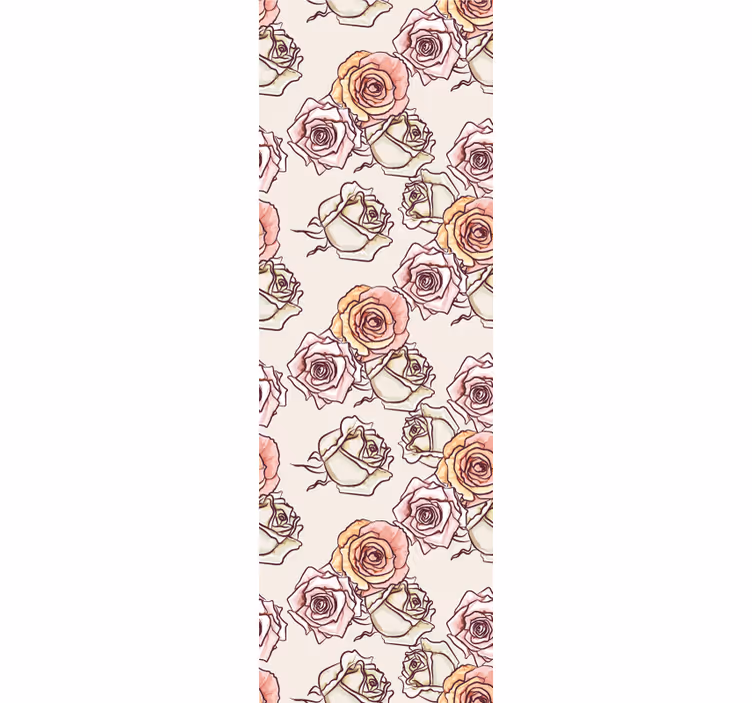 Papier peint chambre motif roses style anglais - TenStickers