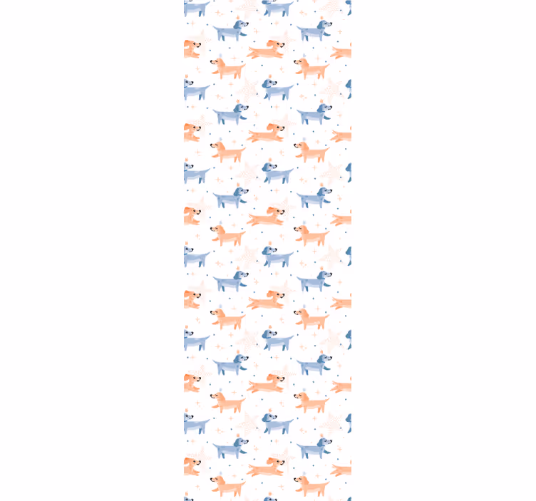 Papier peint chambre chiens mignons avec couronne - TenStickers