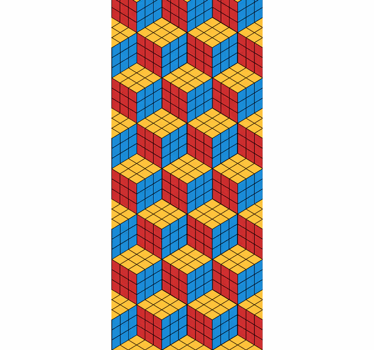 Papier peint chambre motif rubik cube original - TenStickers