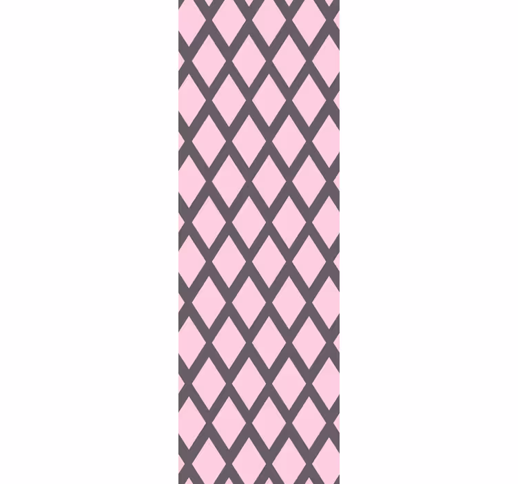 Papier peint chambre design losanges rose et gris - TenStickers
