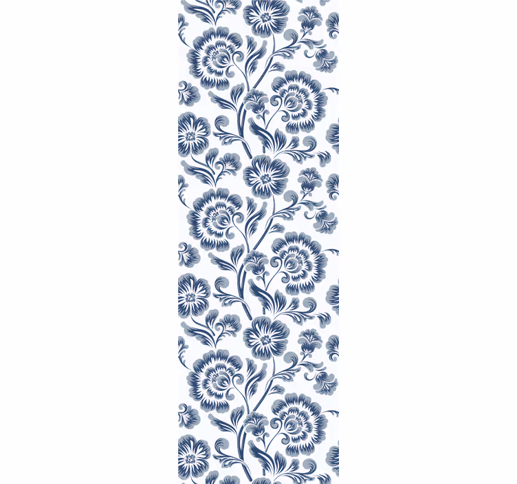 Papier peint chambre motif fleurs bleues grandmillenial - TenStickers