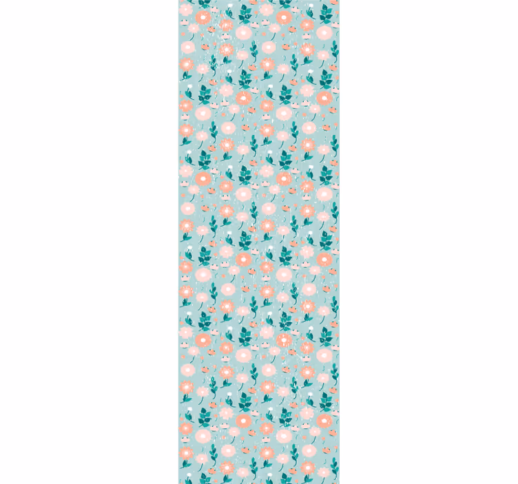 Papier peint chambre fleurs bleues style shabby chic - TenStickers