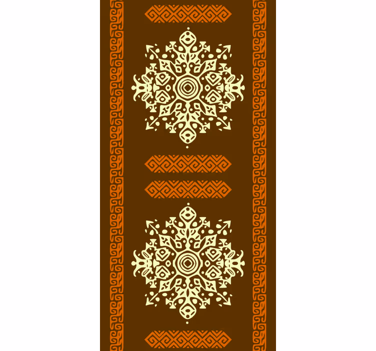 Papier peint chambre motif abstrait africain marron jaune - TenStickers