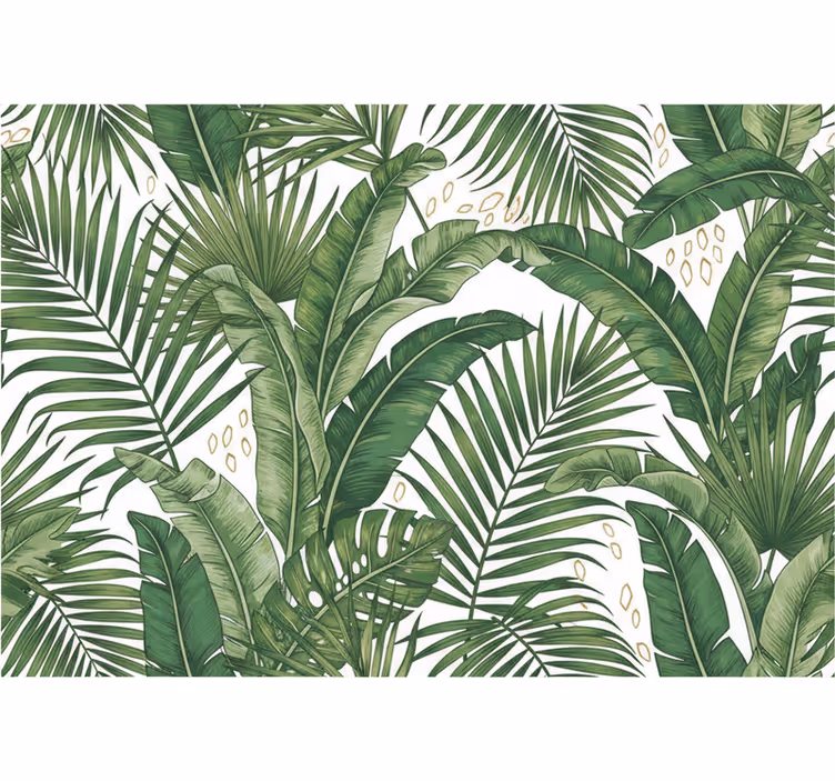 Papier peint feuillage feuilles de palmier relaxantes - TenStickers