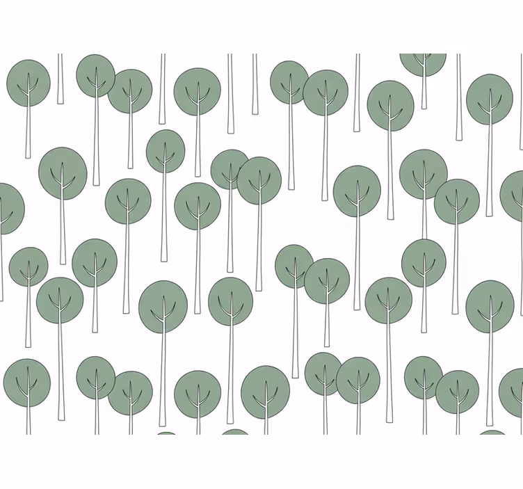 Papier peint floral motif d'arbres minimaliste - TenStickers