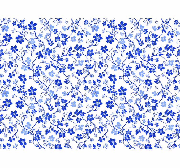 Papier peint floral cerisier bleu - TenStickers