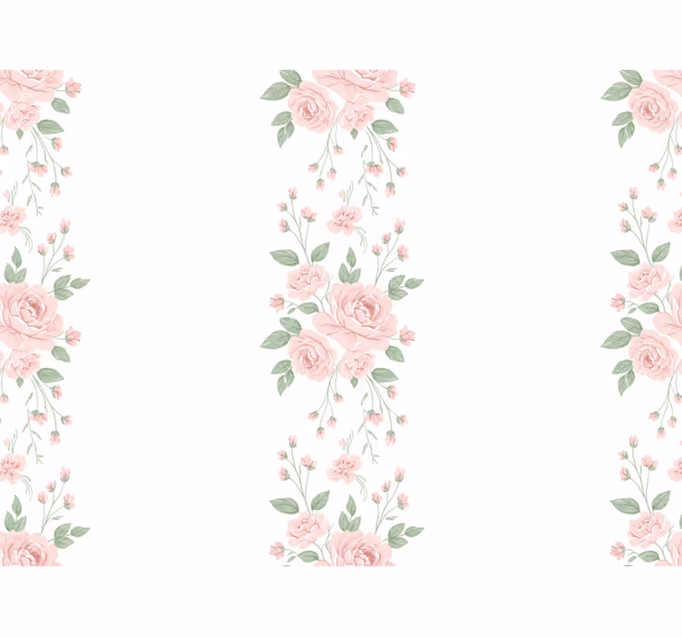 Papier peint floral design floral rose clair - TenStickers