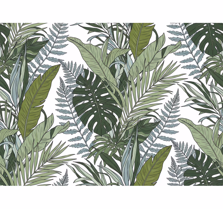 Papier peint floral symphonie des feuilles exotiques - TenStickers