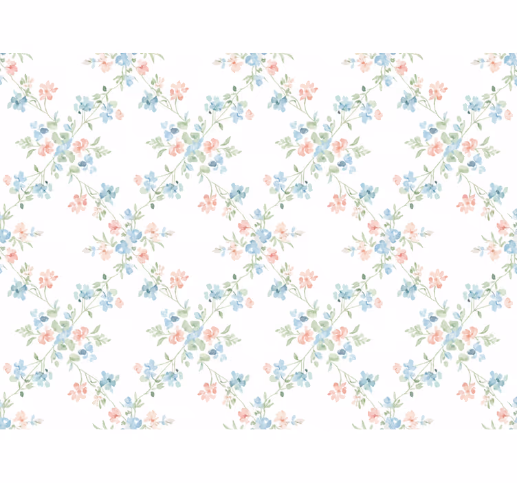Papier peint floral petites fleurs en aquarelle claire - TenStickers