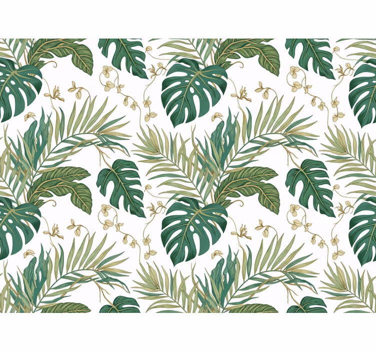 Papier peint feuillage feuilles de jungle luxueuses - TenStickers