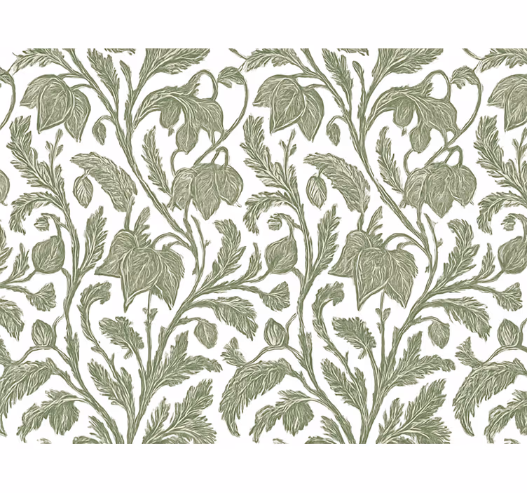 Papier peint floral palmiers exotiques vert boueux - TenStickers