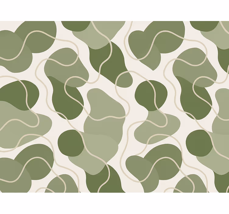 Papier peint abstrait flux organique vert boueux - TenStickers