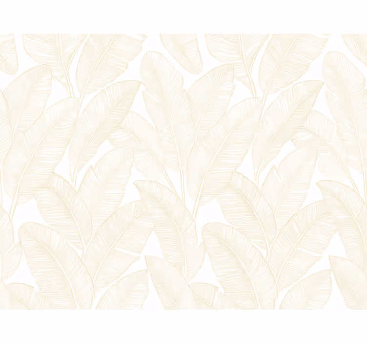 Papier peint feuillage feuilles de bananier blanc chaud - TenStickers