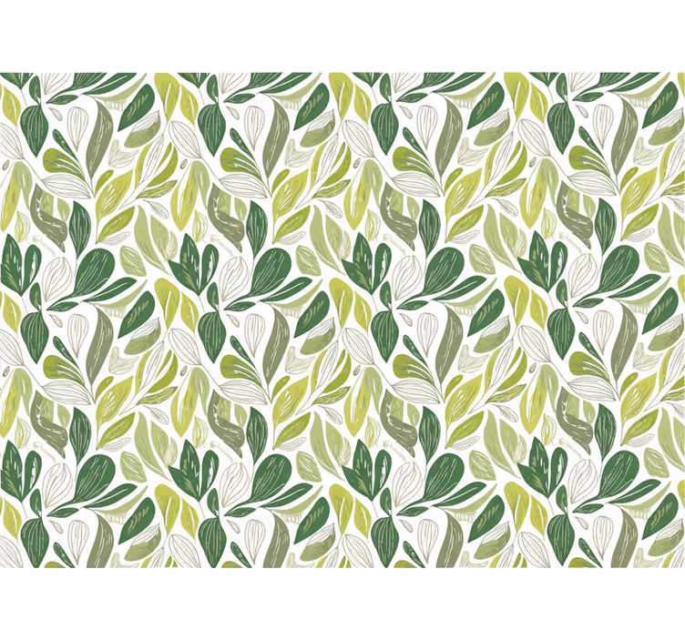 Papier peint feuillage motif feuilles vert et beige - TenStickers
