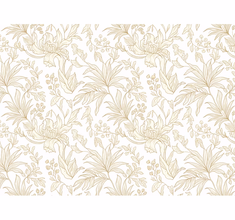Papier peint feuillage floral beige jungle optics - TenStickers