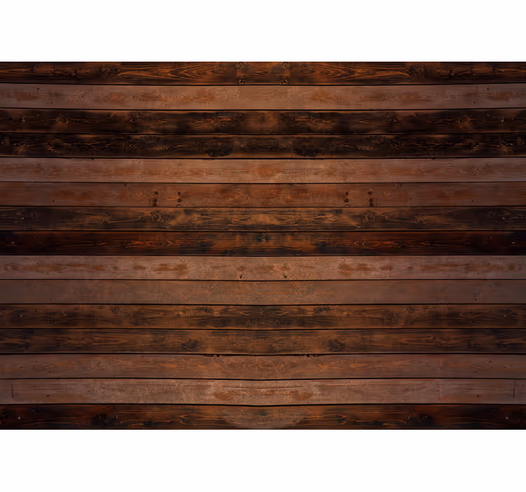 Papier peint rustique lattes horizontales marron - TenStickers