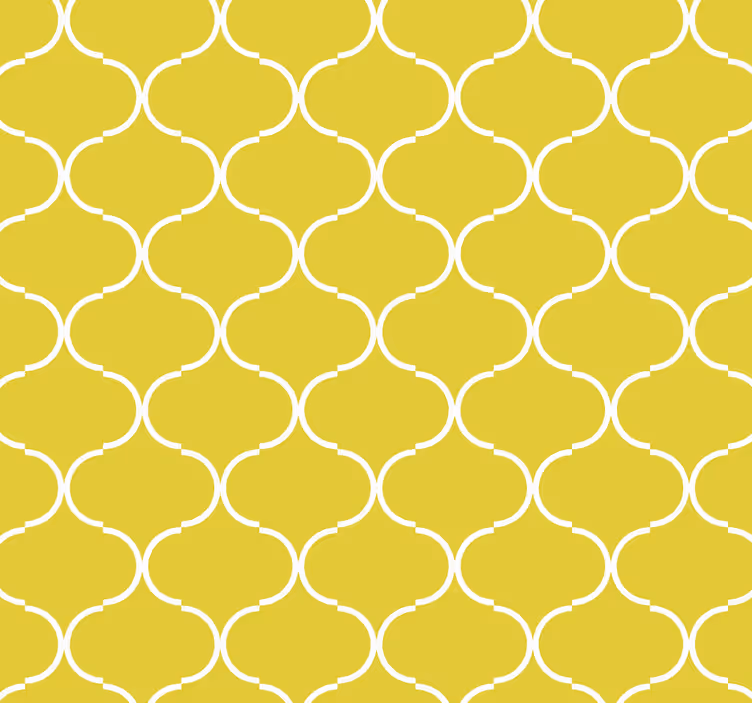Papier peint jaune motif lignes géométriques - TenStickers