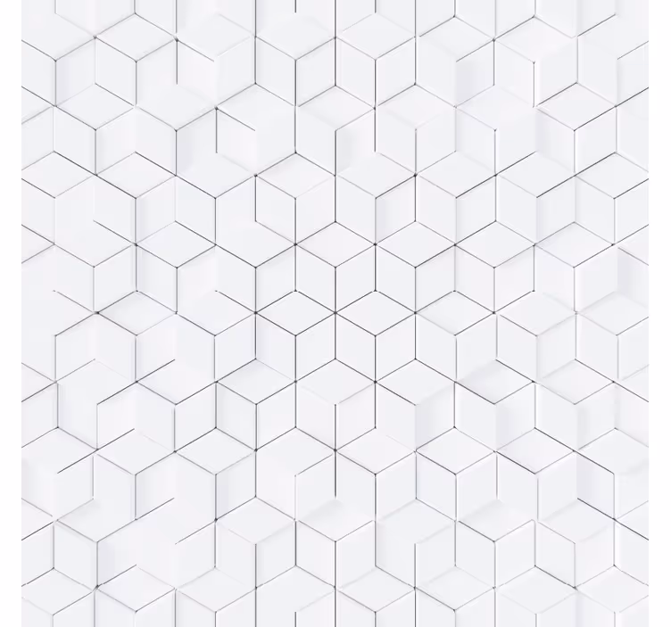Papier peint blanc motif géométrique - TenStickers