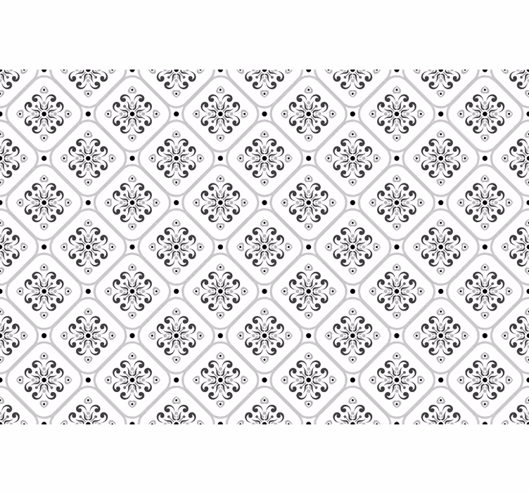 Papier peint blanc motif mosaïque gris classique - TenStickers