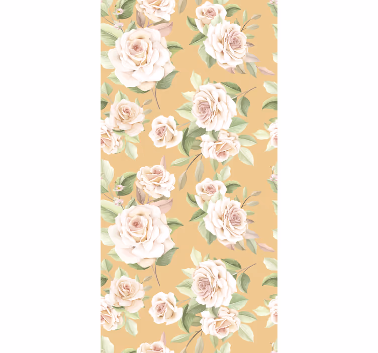 Papier peint beige motif roses provincial français - TenStickers